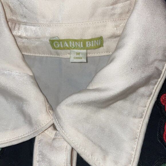 Giani Bernini Snap Button Women's Shirt / Blouse Embroidered With Rose's Size M - Picture 7 of 8